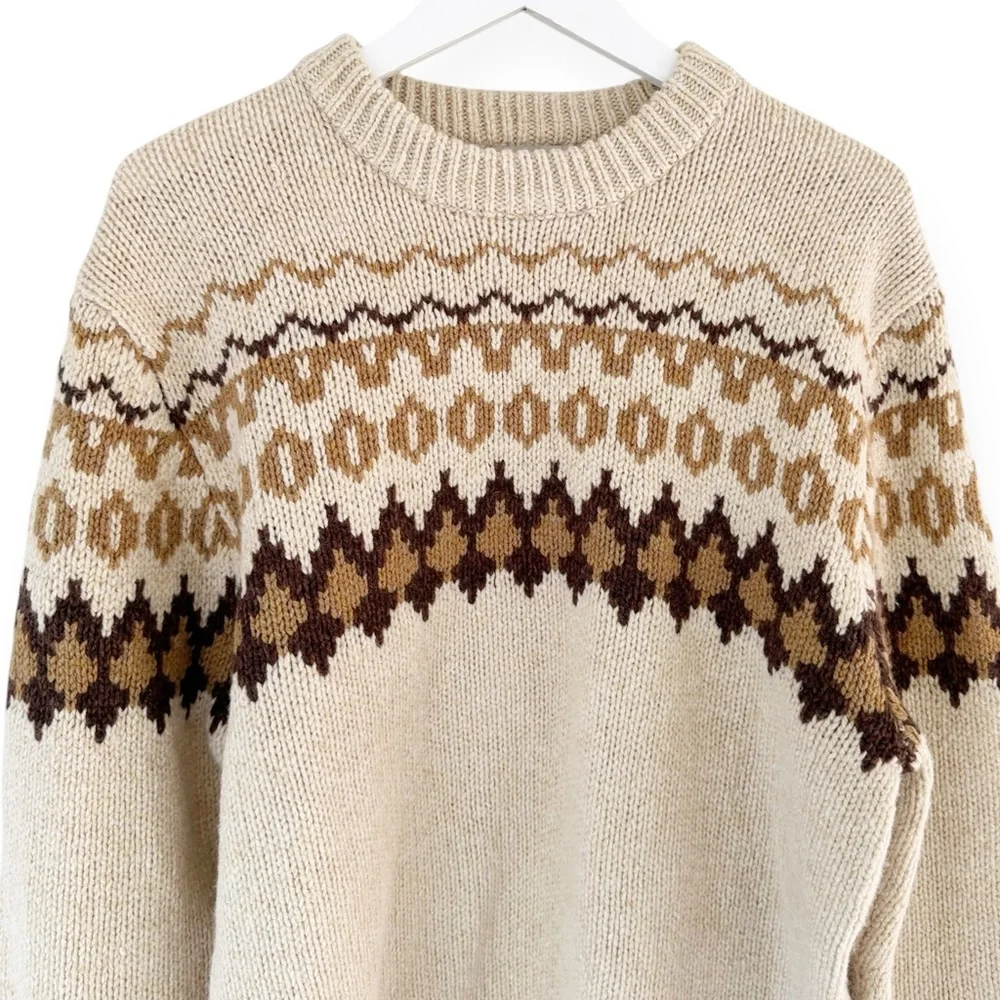 L.L.Bean • 100% Lambswool Fair Isle / Nordic Yoke Sweater